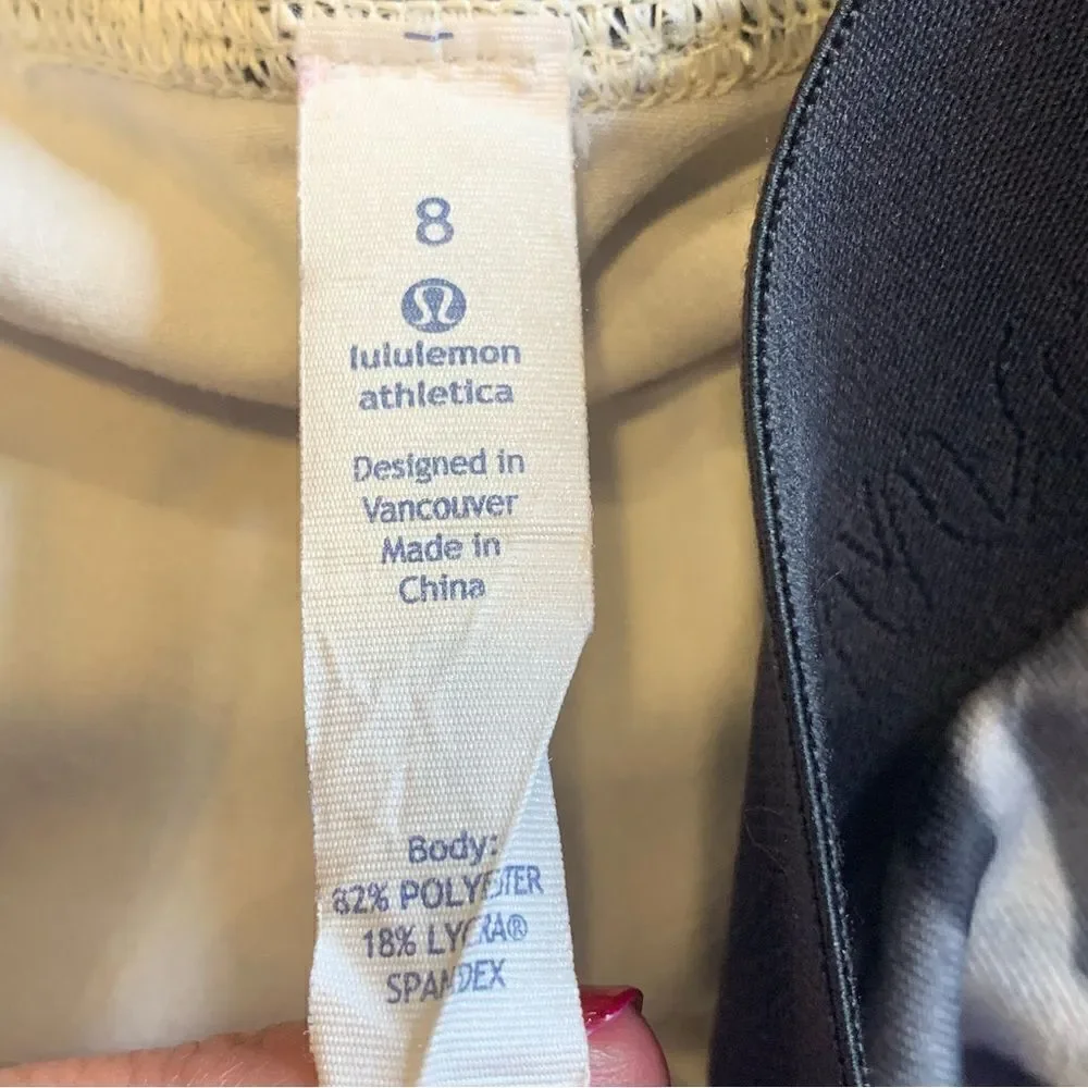 Lululemon Wunder Under SE Dance Angel Wing Black High Rise Skirted Leggings Sz 8